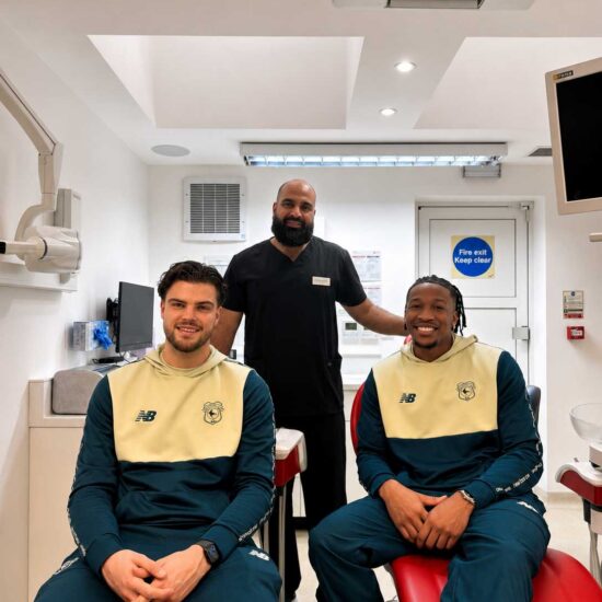 Clifton Dental Imtiaz With Cardiff City Players